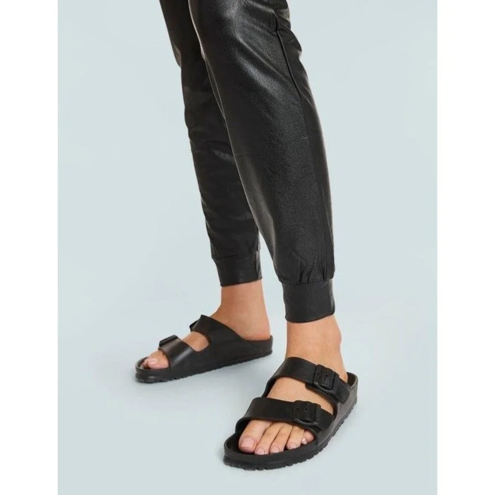 COMMANDO Faux Leather Jogger Pants Black High Rise Stretch Pull On Women Small - Picture 12 of 12